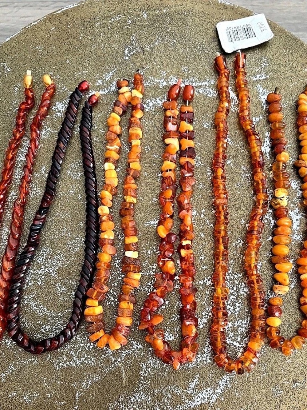 Vintage Natural Butterscotch Baltic Amber Necklace Set of 5